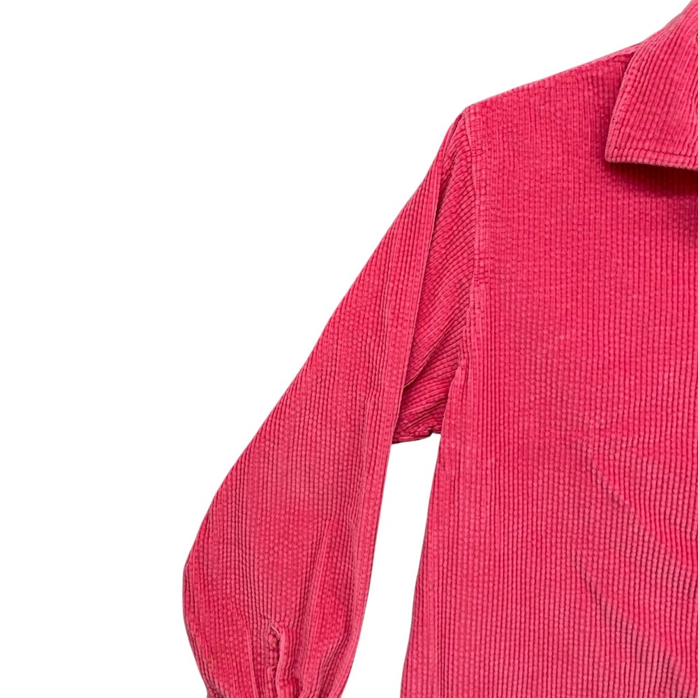 LL Bean Pink Corduroy Shirt Womens Large Regular Wide Wale Cotton Button Down L - Picture 6 of 9